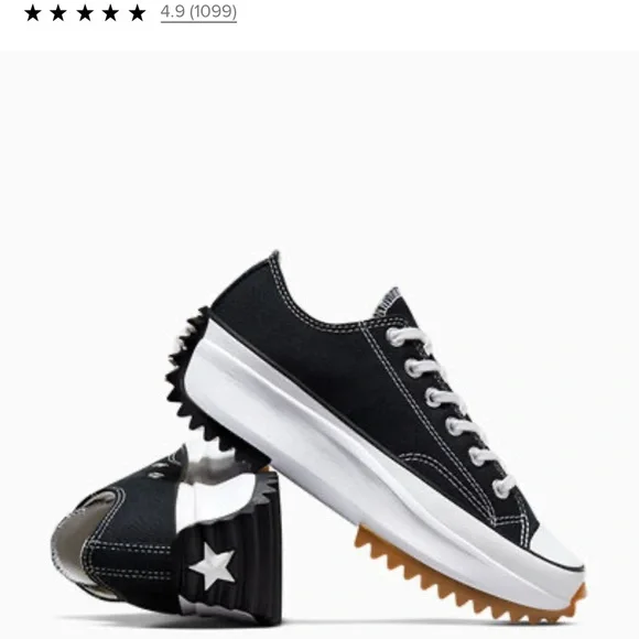 Great condition Converse Black and White Women's Sneakers - Picture 1 of 14